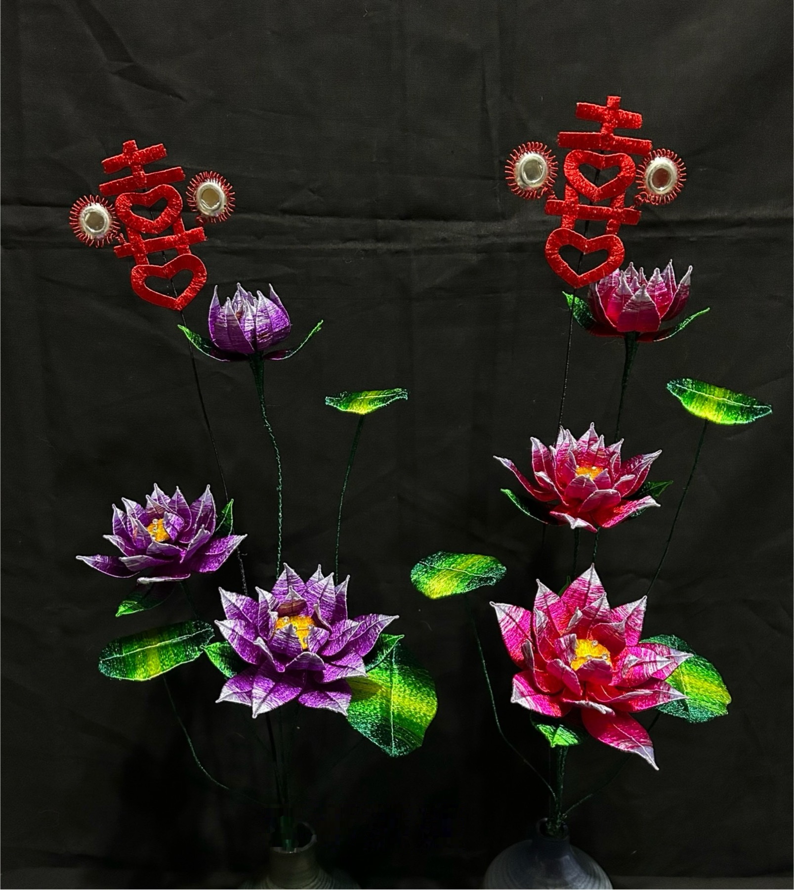 喜事蓮蓮花藝對件