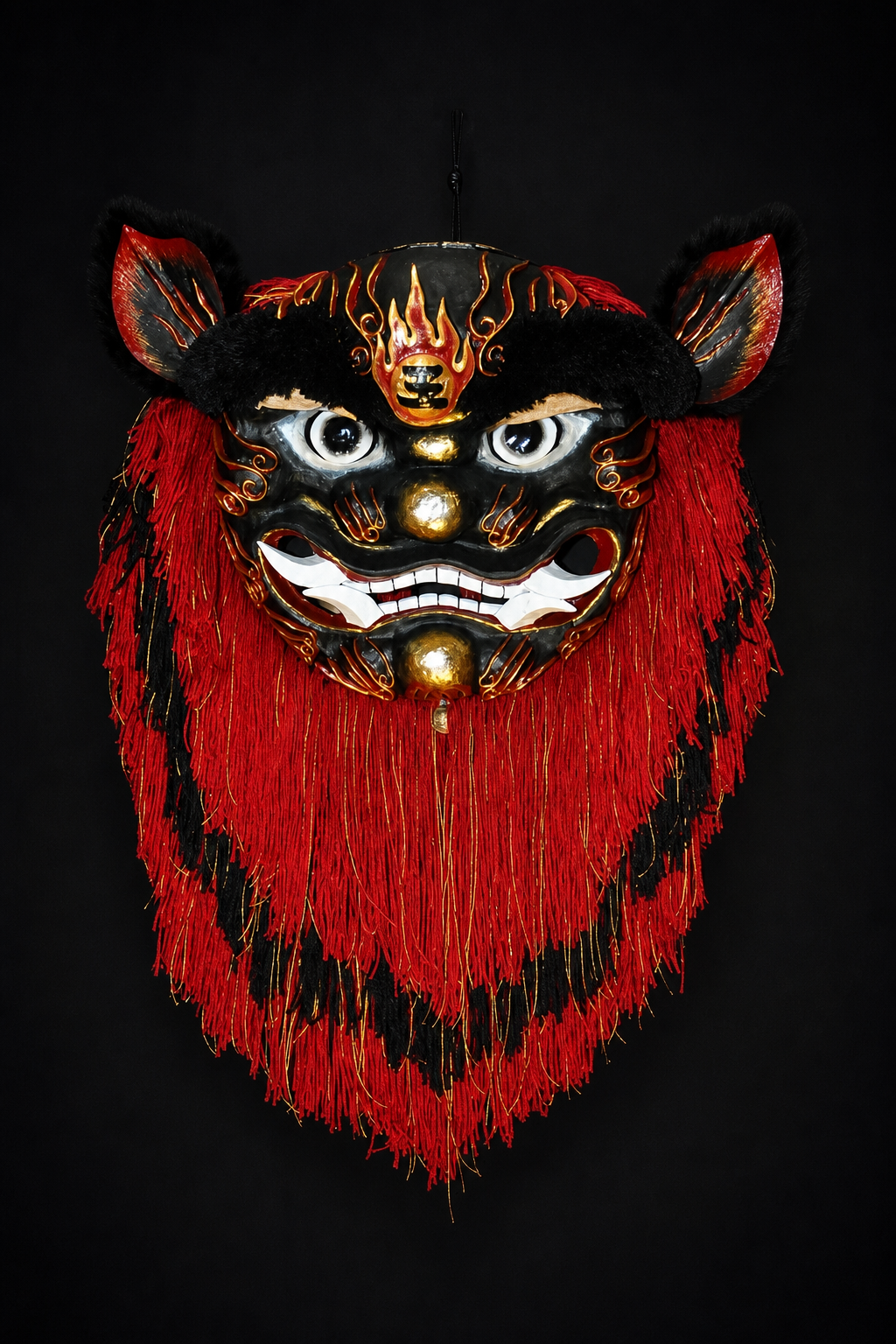 紅黑鹿港花獅面具主視覺